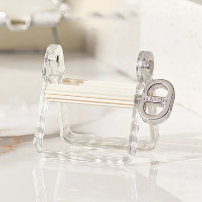 Stainless Steel Silver Toothpaste Squeezer Plastic Hand Cream Sauce Toothpaste Extruder Bathroom Toothbrush Rack Dispenser