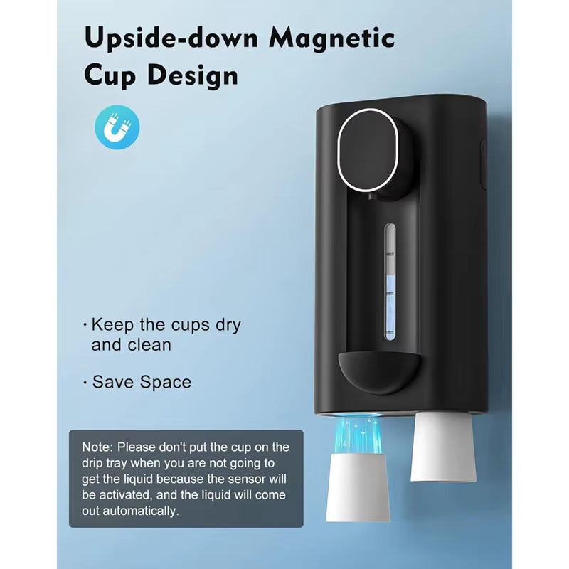 Mouthwash Dispenser for Bathroom, 18.26 Oz (540Ml) Touchless Auto Mouth Wash Dispenser with Magnetic Cups