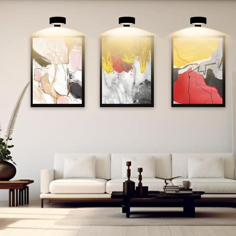 3Pack Picture Light Operated with Remote Painting for Art 3 Lighting Colors&Dimmable Led Display Accent on Wall Pictures Dartboard Photo Frame Portrait