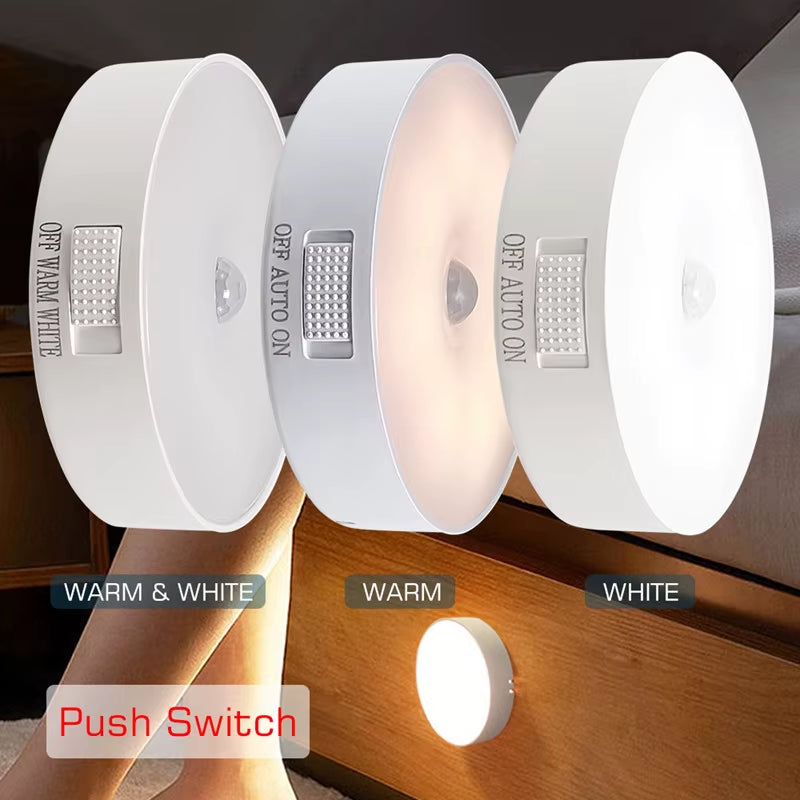Motion Sensor Light Bedroom Night Light Room Decor USB LED Lamp Rechargeable Home Decoration Lights for Stairs Hallway Closet