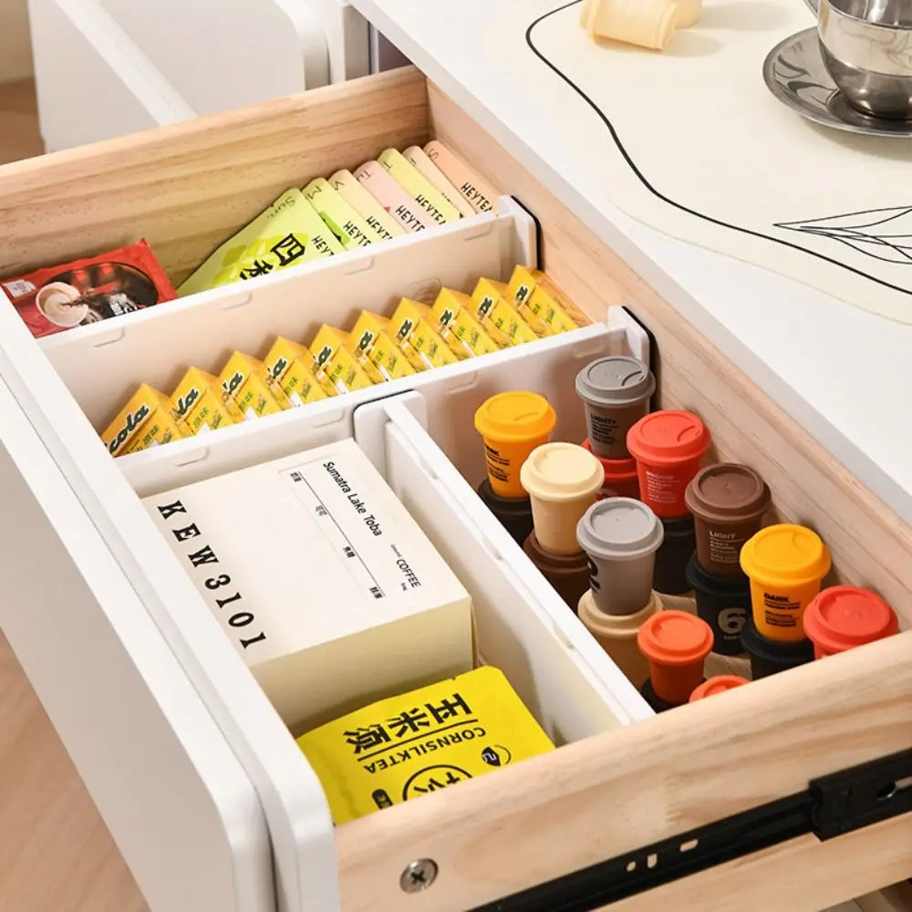 New Telescoping Drawer Divider DIY Adjustable Cabinet Clapboard Multifunctional Drawer Organization Cabinet Drawer