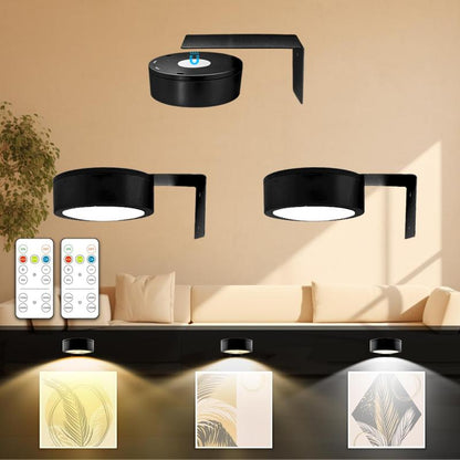 3Pack Picture Light Operated with Remote Painting for Art 3 Lighting Colors&Dimmable Led Display Accent on Wall Pictures Dartboard Photo Frame Portrait