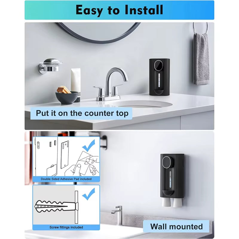 Mouthwash Dispenser for Bathroom, 18.26 Oz (540Ml) Touchless Auto Mouth Wash Dispenser with Magnetic Cups