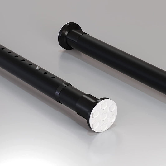 Tension Shower Curtain Rods 82.7-102.4 Inch Room Divider Never Rust Adjustable Spring Rods for Window Bathroom Balcony Storeroom Laundry Non-Slip No Drilling Easy to Install Black Matte