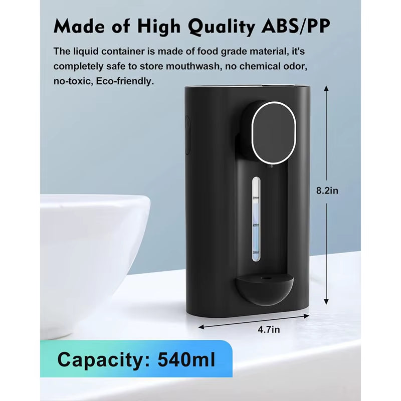 Mouthwash Dispenser for Bathroom, 18.26 Oz (540Ml) Touchless Auto Mouth Wash Dispenser with Magnetic Cups