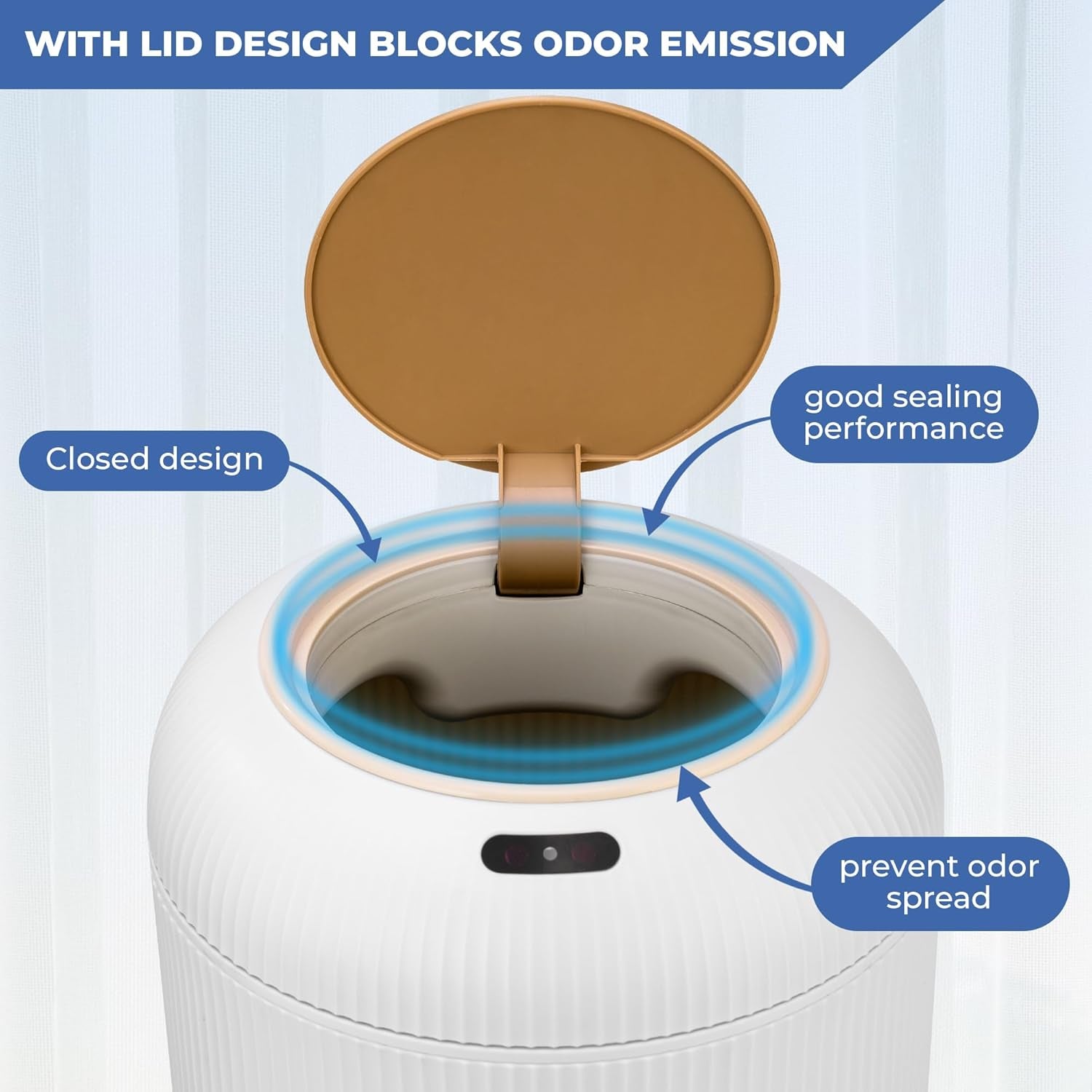 Smart Sensor Wastebasket, Convenient and Hygienic Easy to Use, Technology Sensor Waterproof Wastebasket Plastic Trash Can for Kitchen, Bathroom, Bedroom, Living Room, Office and Outdoor