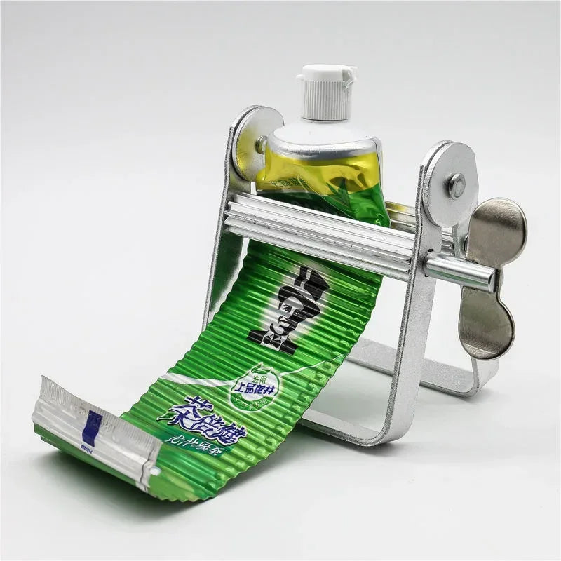 Stainless Steel Silver Toothpaste Squeezer Plastic Hand Cream Sauce Toothpaste Extruder Bathroom Toothbrush Rack Dispenser