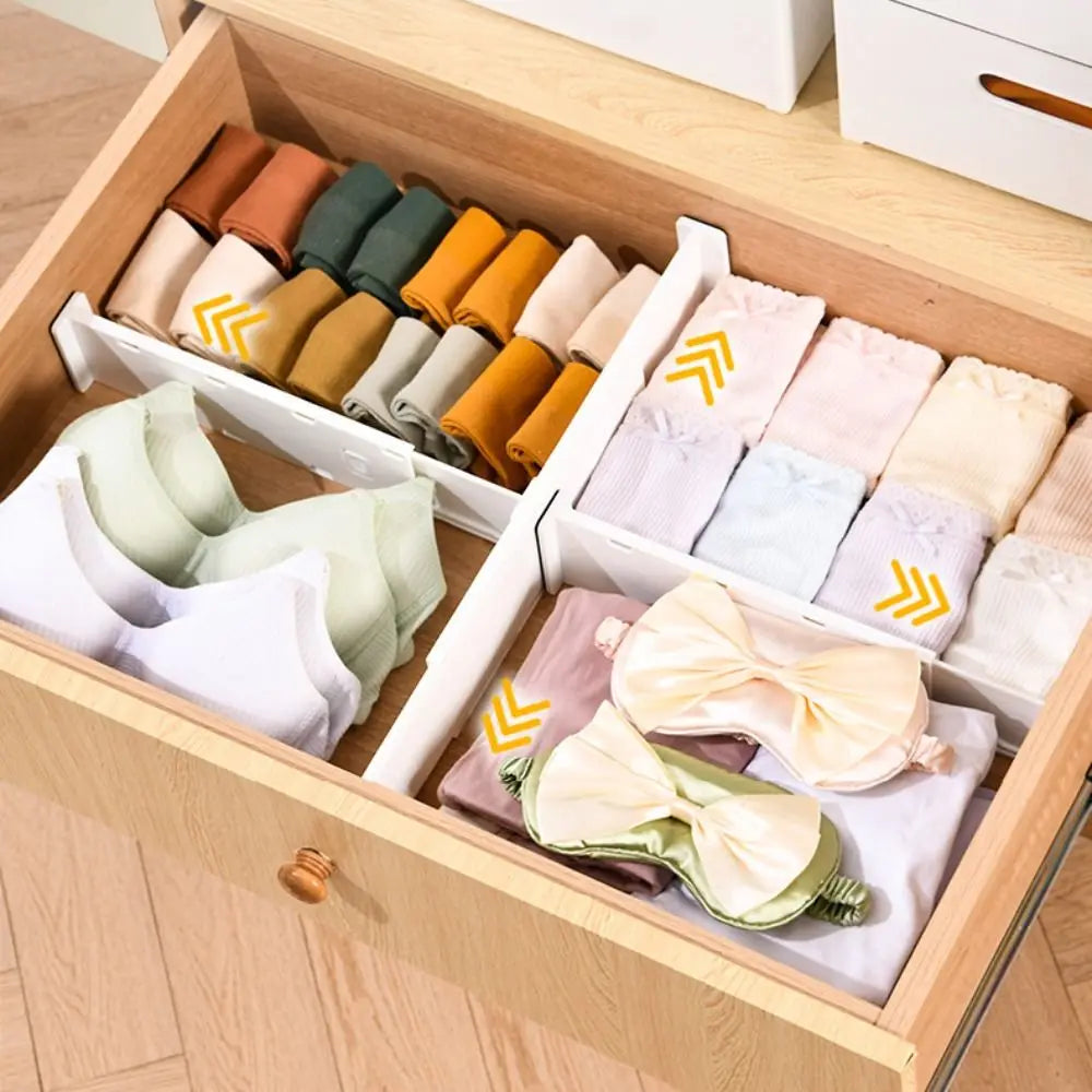 New Telescoping Drawer Divider DIY Adjustable Cabinet Clapboard Multifunctional Drawer Organization Cabinet Drawer