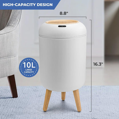 Smart Sensor Wastebasket, Convenient and Hygienic Easy to Use, Technology Sensor Waterproof Wastebasket Plastic Trash Can for Kitchen, Bathroom, Bedroom, Living Room, Office and Outdoor