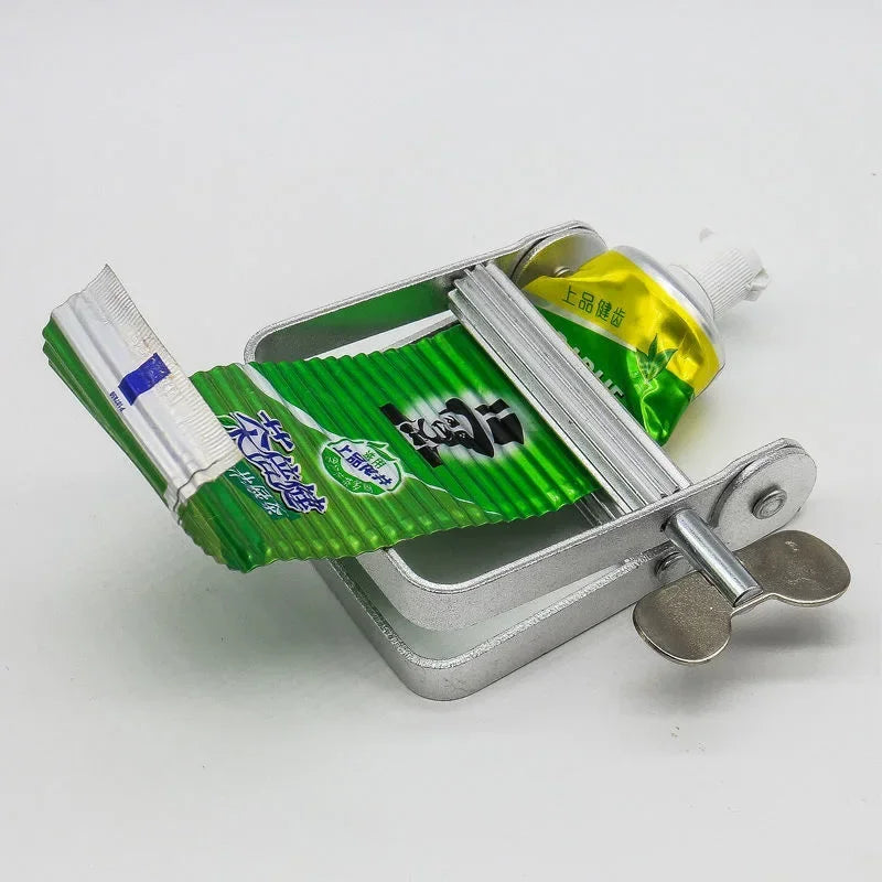 Stainless Steel Silver Toothpaste Squeezer Plastic Hand Cream Sauce Toothpaste Extruder Bathroom Toothbrush Rack Dispenser