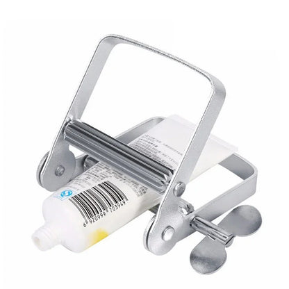 Stainless Steel Silver Toothpaste Squeezer Plastic Hand Cream Sauce Toothpaste Extruder Bathroom Toothbrush Rack Dispenser