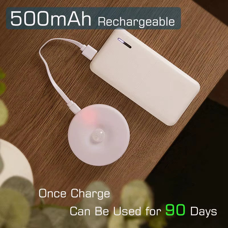 Motion Sensor Light Bedroom Night Light Room Decor USB LED Lamp Rechargeable Home Decoration Lights for Stairs Hallway Closet