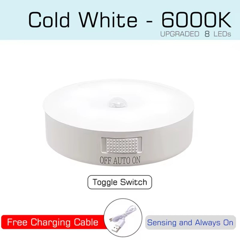 Motion Sensor Light Bedroom Night Light Room Decor USB LED Lamp Rechargeable Home Decoration Lights for Stairs Hallway Closet