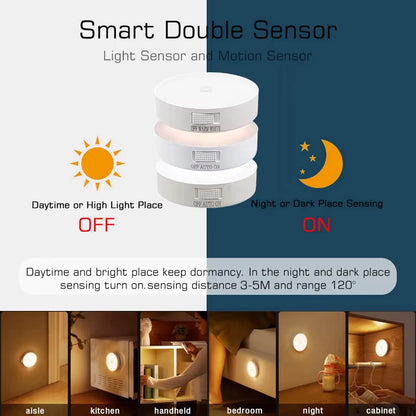 Motion Sensor Light Bedroom Night Light Room Decor USB LED Lamp Rechargeable Home Decoration Lights for Stairs Hallway Closet